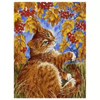 Белоснежка Картина по номерам "Кот с рябиной" 30х40 см (118-AS)