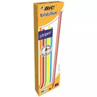 Карандаш чернографитовый BIC Evolution Stripes