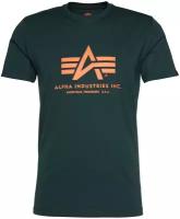 Мужская футболка ALPHA INDUSTRIES, Цвет: Темно-зеленый, Размер: L