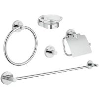 Набор аксессуаров 5 в 1 GROHE Essentials 40344001 стекло сталь хром