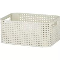 Корзина для хранения CURVER Rattan Style Box S, 18.8х28.5х13 см, кремовый