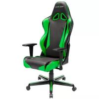 Компьютерное кресло DXRacer Racing OH/RN1 игровое, обивка: искусственная кожа, цвет: черный/зеленый