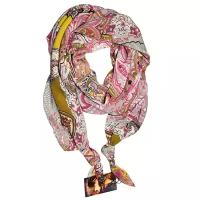 Шарф женский весенний, шёлк, разноцветный, войной шарф-долька Оланж Ассорти серия Апрель с узелками