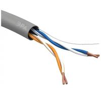 Кабель витая пара U/UTP кат.5E 2х2х24AWG solid CCA PVC Simple сер. (м) Эра Б0044433