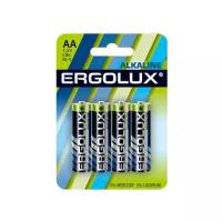 Батарейка Ergolux Alkaline LR6 BL-4, в упаковке: 4 шт