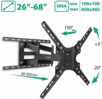 Кронштейн для телевизора на стену / крепление наклонно-поворотное VLK TRENTO-8 / до 65 дюймов / vesa 400x400