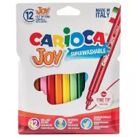 Фломастеры 12 цветов Carioca "Joy" 2.6 мм, смываемые, картон, европодвес