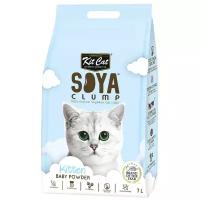 Kit Cat SoyaClump Soybean Litter Baby Powder соевый биоразлагаемый комкующийся наполнитель для котят с ароматом детской присыпки - 7 л