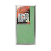Ревизионный люк Контур 20-40 настенный под плитку ПРАКТИКА 20x5.3x40 см, серебристый/зеленый