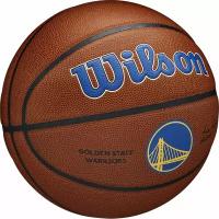 Мяч баскетбольный WILSON NBA Golden State Warriors, арт. WTB3100XBGOL р.7, PU, бутиловая камера, коричневый