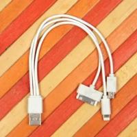 Кабель зарядный универсальный 3 в 1 micro USB + Apple Lightning + Apple 30pin