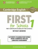 First for Schools 1 for revised exam from 2015 Student's Book without Answers