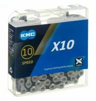 Цепь KMC, (X-10) 10 скор. (116 звеньев) 5,85-6,20 мм, 1/2''x 11/128'', с замком, инд. упаковка