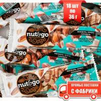 Батончик Nut&Go с миндалём кокосом карамель 18 шт по 36 г ТМ KDV