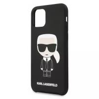 Чехол Karl Lagerfeld Liquid silicone Iconic Karl для iPhone 11 Pro Max, черный