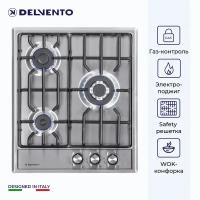 Варочная панель газовая DELVENTO V45V35M001 45 см, WOK-конфорка, серебристый