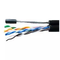 Кабель витая пара U/UTP кат.5E 4х2х24AWG solid Cu PE Outdoor Standard трос черн. (м) SUPRLAN 01-0322-1