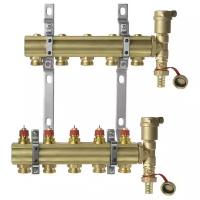 Коллекторная группа Danfoss FHF-5 (088U0705) 1" ВР-ВР, 5 отводов 3/4" воздухоотводчик