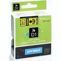 S0720880/45808 Картридж с лентой Dymo 19 мм x 7 м, пластик черный на желтой ленте Label Point 350/500TS/PC2