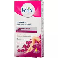 Veet восковые полоски, бархатная роза и эфирные масла, 10шт. полосок для депиляции = 5шт. сдвоенных полосок