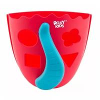 Органайзер детский ковш для ванной для игрушек для купания DINO от ROXY-KIDS, цвет коралловый/синий