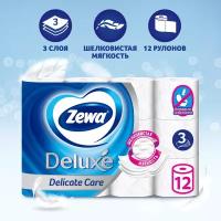Туалетная бумага Zewa Deluxe трёхслойная 12 рул