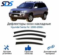 Дефлекторы окон (ветровики) для Hyundai Santa Fe I 2000-2006г