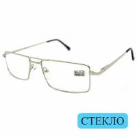 Качественные очки стекло с диоптриями для дали (-1.50) ELITE 5098, линза стекло, цвет серый, РЦ62-64, с салфеткой и шнурком
