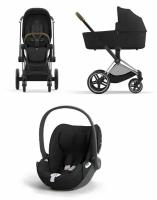 Cybex Priam IV Коляска 3 в 1, шасси IV Chrome Black/Sepia Black