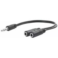 Разветвитель OLTO AC-150 black, 3,5 mm stereo audio -> 2x 3,5 mm stereo audio