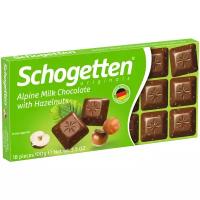 Молочный шоколад Schogetten Альпийский с фундуком, milk chocolate with hazelnuts, 100 г