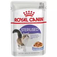 Влажный корм Royal Canin (Роял Канин) Sterilised для стерилизованных кошек кусочки в желе 10 шт х 85 г