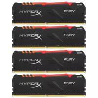 Оперативная память HyperX Fury RGB 64 ГБ (16 ГБ x 4 шт.) DDR4 3000 МГц DIMM CL15 HX430C15FB3AK4/64