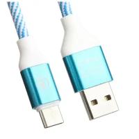 Кабель Liberty Project USB - USB Type-C "Волны", 1 м, красный/белый