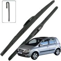 Дворники Hyundai Getz TB Хендай Гетц хэтчбек 5 дв рест 2005 2006 2007 2008 2009 2010 2011 Щетки стеклоочистителя гибридные к-т 2 шт, 550мм-350мм