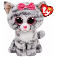 Игрушка мягкая TY Beanie Boo's Котенок Kiki серый 15см, 37190