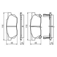 Дисковые тормозные колодки передние Bosch 0986490440 для Honda Prelude, Honda Civic, Honda Jazz (4 шт.)