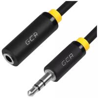 Удлинитель GCR AUX jack 3.5mm (GCR-STM1114), черный/желтый, 20 м