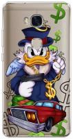 Силиконовый чехол на Honor 5X / Хонор 5Х "Scrooge McDuck with a Gold Chain", прозрачный