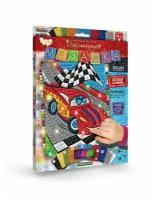 Алмазная мозаика - Машинка, для детского творчества с мягкими стразами, 9 цветов, 1 набор