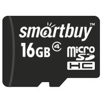 Карта памяти SmartBuy MicroSDHC 16GB Class 10, адаптер на SD,черный