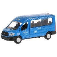 Машина металл FORD Transit синий окрас 12см, открыв. двери, инерц. в кор. Технопарк