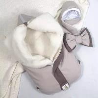 Конверт-одеяло мультикокон, Soft, бежевый + шапочка