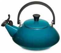 Чайник наплитный со свистком Zen 1,5 л, эмалированная сталь, цвет лазурь, Le Creuset, Франция, 92009600642000