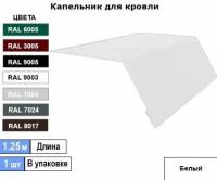 Капельник - карнизная планка Ral 9003 (1шт) 1.25м