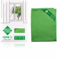 Салфетка для стекла Green Fiber HOME P1, зеленая GREEN FIBER Размеры: 40 х 30 см GreenWay