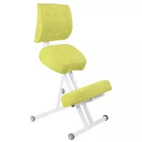 Эргономичный коленный стул "ОЛИМП" СК-2-2 (толстые сидения) Нежный лайм на белой раме
