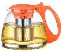 Чайник стеклянный Tima "годжи" оранжевый 1100мл с ситом А083OR-11