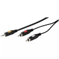 Кабель Vivanco mini jack 3.5 mm - 2х RCA (46031), 2.5 м, черный