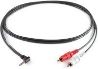 Межблочный кабель с угловым разъемом 3,5mm miniJack TRS-2RCA(male) PROCAST cable C-MJ/2RCA.2 длина 2m, черный